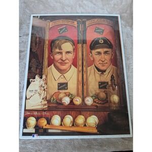 Vintage 1993 Christy Mathewson Ty Cobb MLB Baseball Card Memorabilia Print T205